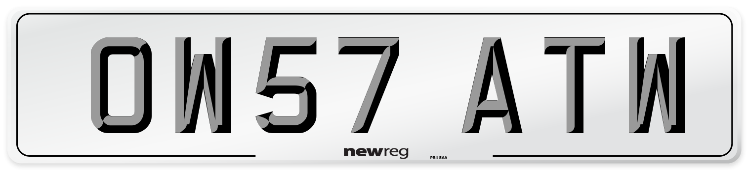 OW57 ATW Number Plate from New Reg